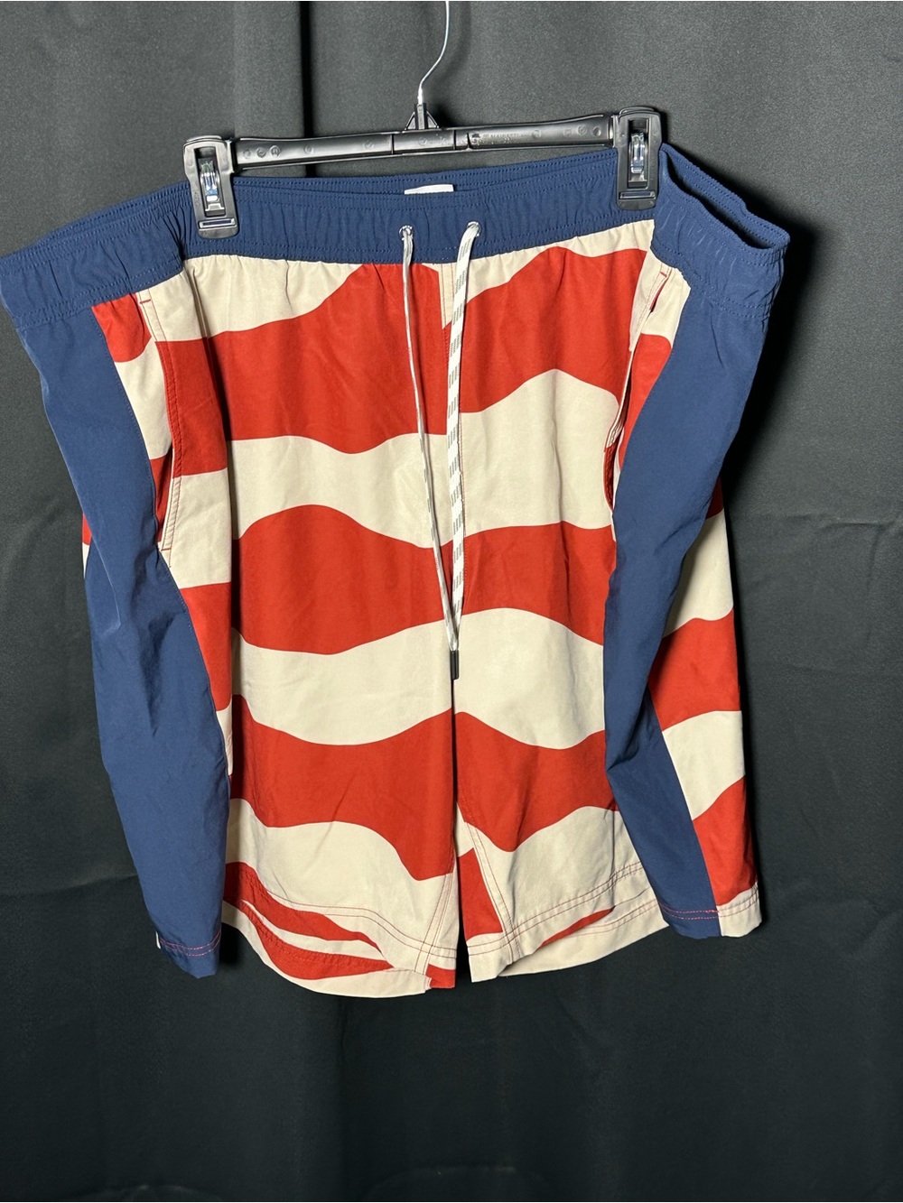 Alaskan Hardgear 3xl Men's Red & Navy Wave-Stripe Swim Shorts lined